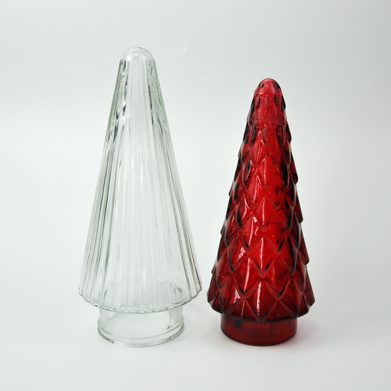 Red Christmas Tree Glass Light