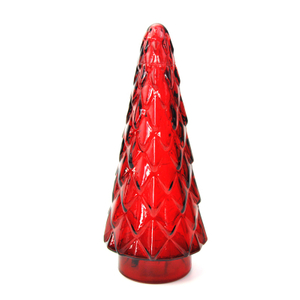 Red Christmas Tree Glass Light